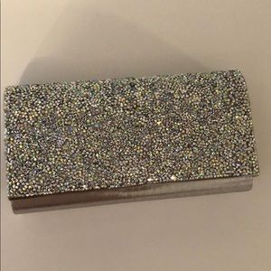 Bedazzled silver clutch